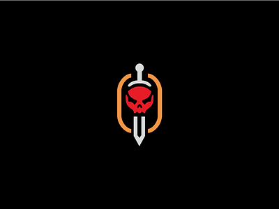 Skull + Sword Logo animation app art branding clean design flat icon illustration illustrator lettering logo skull logo skull sword logo sword logo typography ui ux vector web