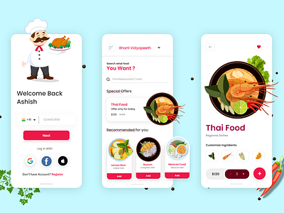 Food App Design colorful ecommerce app food app food app inspiration ui ux visual design