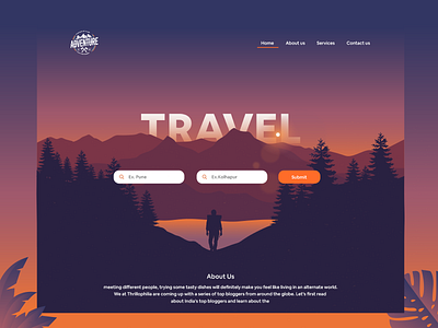 Traveling landing page color theme gradient graphic design tranding travel vector visual design