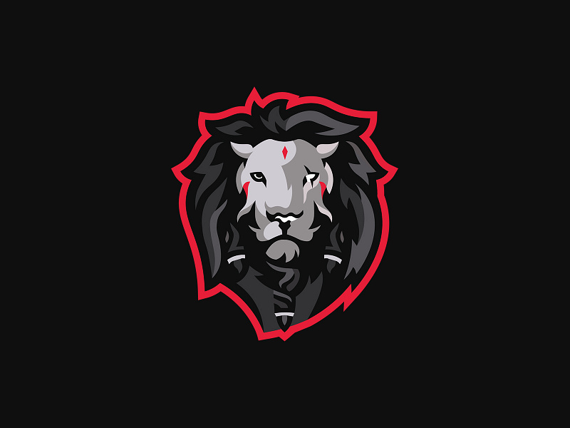 black lion mascot by Tim S on Dribbble