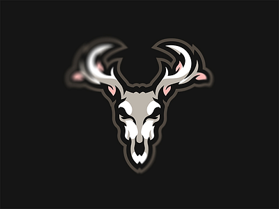 deer skull mascot logo branding design illustration leaf leaves vector
