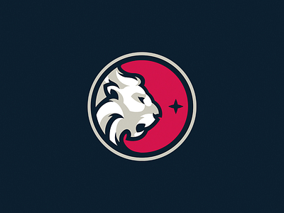 lion emblem mascot logo branding cat circle illustration star
