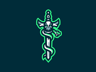 sword mascot logo branding mascot poison snake