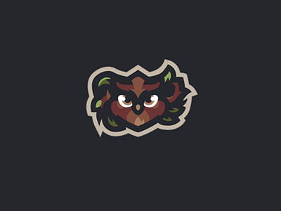 owl logo branding cute illustration leaves mascot