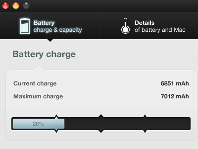 Battery app battery mac ui