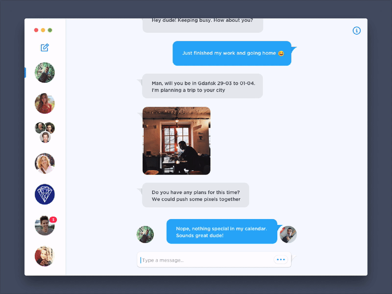 Goofy - Messaging animation app application chat interaction mac messanger native ui