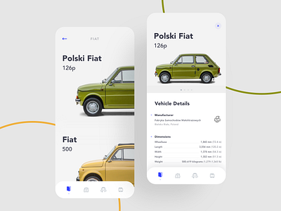 Polski Fiat 126p app application car clean ios iphone mobile native oldtimer ui