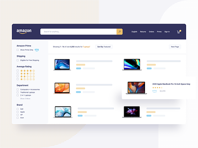 Amazon Search Results amazon clean concept design ecommerce ecommerce design ecommerce shop filter redesign redesign concept results search bar search results sort sorting yonke