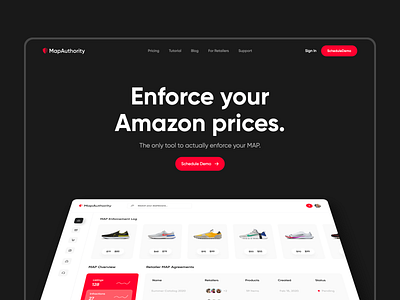 MA - Hero amazon black and red clean dark dark mode dark theme dark ui dashboard dashboard design hero hero area hero banner hero header hero image hero section red and black web design website website design yonke