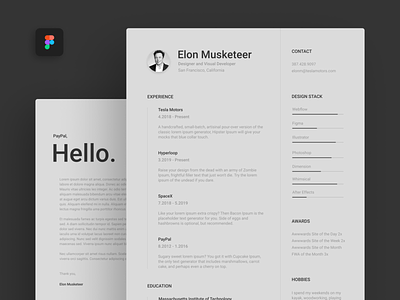 Resume & Cover Letter Template - For Sale cover letter cover letter template cv cv design cv resume cv resume template cv template dark dark mode dark theme dark ui figma figma template minimal resume resume clean resume cv resume design resume template yonke