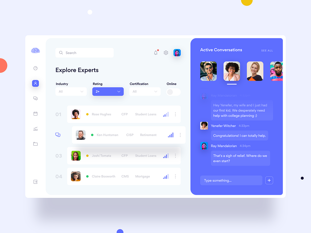 Answers Dashboard Exploration by Michael Yonke on Dribbble