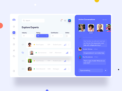 Answers Dashboard Exploration chat clean dashboard dashboard app dashboard design dashboard ui finance finance app finances financial financial advisor financial app financial dashboard financial services fintech minimal purple simple design sort yonke