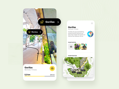 Augmented reality in ZOO animal app ar augmented augmented reality concept design iphone map mobile navigation progress ui ux zoo