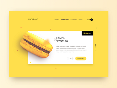 Macarons website cart eshop landing layout macarons page shopping webdesign website yellow