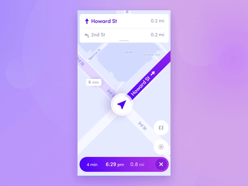 Navigate app concept application map mobile app ux ui animation gif navigate navigation
