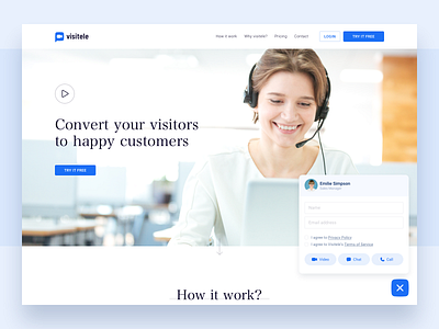 Landing page for Communication tool
