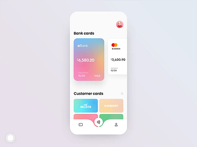 Customer cards animation ae after effects animation app bank app bank card banking app cards design concept customers debit card design gif interaction iphone x loyalty card mobile motion design ui ux