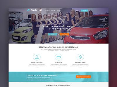 Landing Page - "Hostess' Concept clean concept design interface landing page ui user experience user interface ux web design