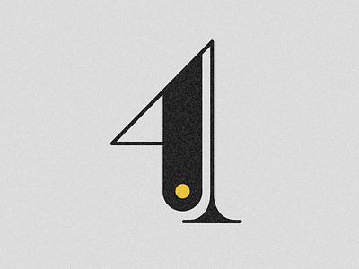 Number 4 36 days 36 days of type 36days adobe illustrator challenge design drop cap lettering typography vector visual