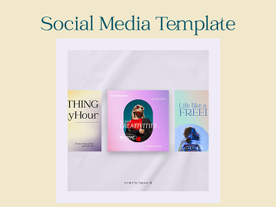 Social Media Template with gradient pastel background