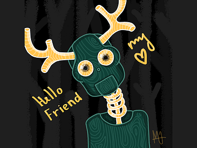 Your new forest friend forest friend horns night wood