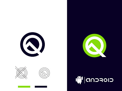 Android Latest Version Android Q Logo Design android android 10 artwork branding design dribbleartist google illustration illustrator logo quiz typography vector