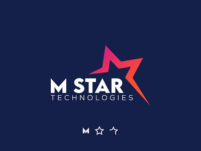 M STAR Technologies Logo Branding Modern Feel abstract branding design dribbleartist flat illustration illustrator m letter star logo tech logo typography vector