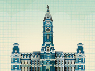 The PHL Project - City Hall architecture city hall illustration philadelphia phl the phl project vector