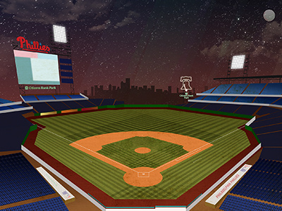 Citizens Bank Park baseball citizens bank park illustration philadelphia phillies sky sports vector