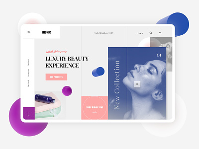 Bionic - Beauty Website beauty beauty product branding design desktop desktop design ecommerce ecommerce design invision lotion pastel ui website design
