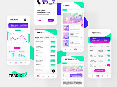 Trading App Starter Kit (Free!) adobe xd app dark mode design figmadesign invisionstudio light mode mobile mobile app sketch starter kit trading trading app ui