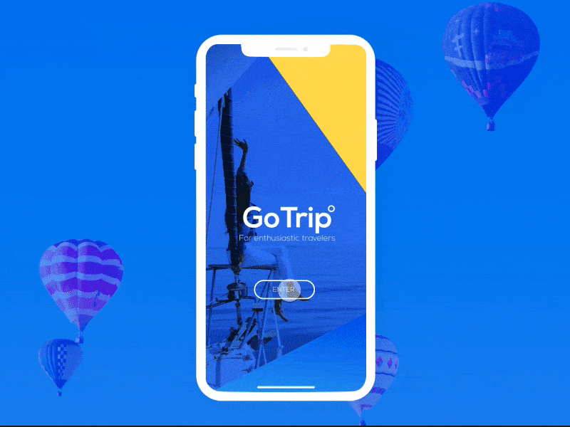 GoTrip° - Travel App animation app invision invisionapp iphonex mobile transition travel trip ui