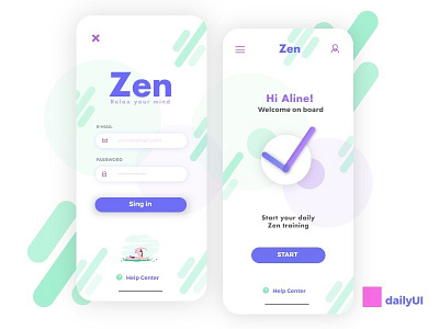 Zen - Training App dailui design invision invisionapp mobile mobile app training ui zen