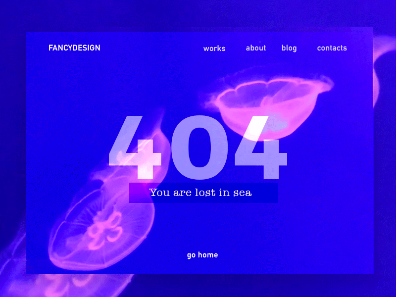 404 - You are lost in sea 🌊 404 404 error 404 page daily 100 challenge daily ui 008 dailyui dailyui 001 jelly fish photoshop sea video violet