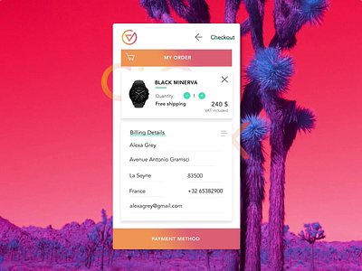 V-clock App - Checkout Process after affects after effects animation animation app checkout checkout process design ecommence mobile ui watch app