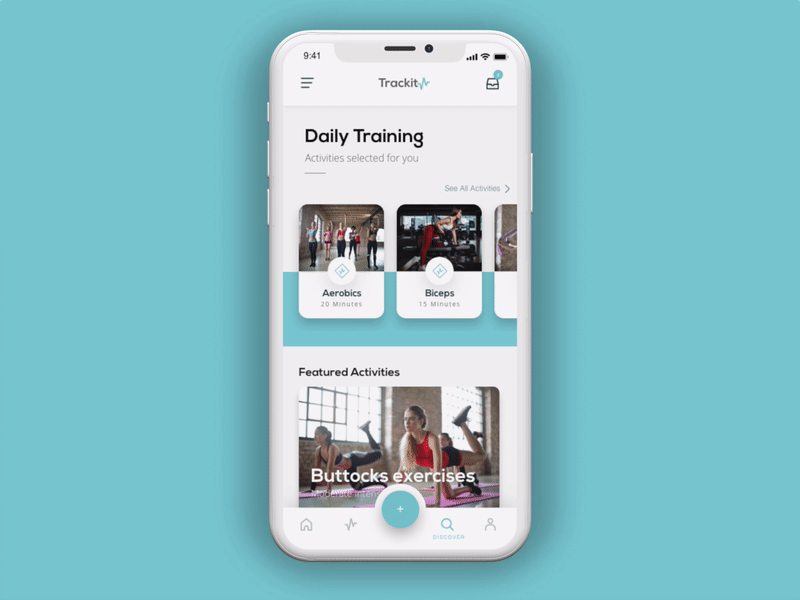 Workout App 💪DailyUI #041 041 animation app daily 100 challenge daily ui daily ui challange dailyui dailyui 041 design dribbble mobile mobile app prototype transition ui workout workout app workout tracker