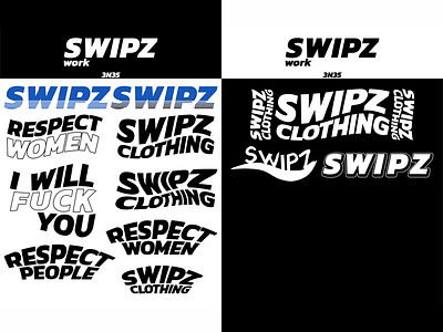 SWIPZ DESIGN black and white brand clothing design photoshop swipz