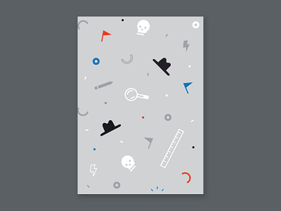 Letterhead geometry graphic design grey hat letterhead pattern print skull stationary tools