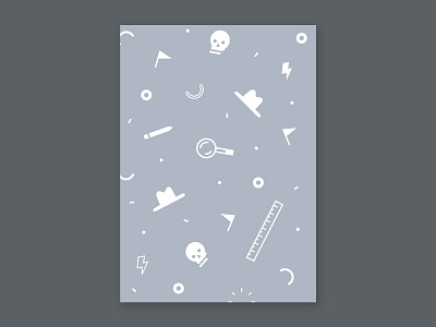 Letterhead II geometry graphic design grey hat letterhead pattern print skull stationary tools