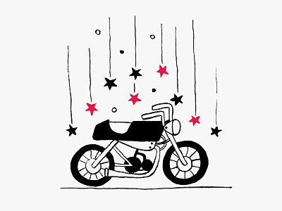 Moto illustration motorbike motorcycle stars