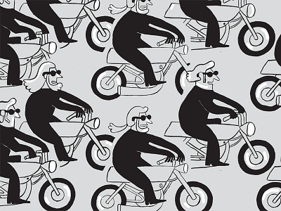 Bikers (try out) biker greasers illustration motorbike motorcycle pattern