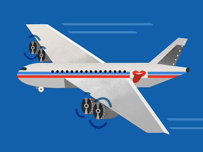 WIP - airplane airplane aviation illustration plane retro the rolling stones