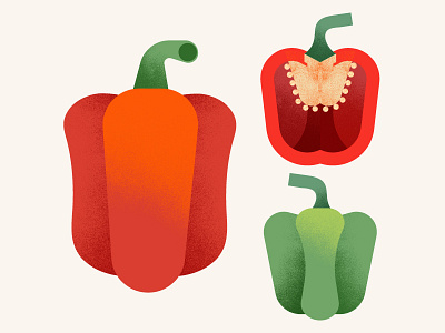 The Greenery | Bell Pepper bell pepper food illustration red texture vegetables