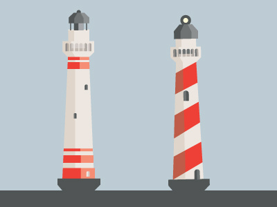 Lighthouses geometric illustration lighthouse minimal nautical