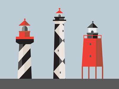 More lighthouses geometric illustration lighthouse minimal nautical simple