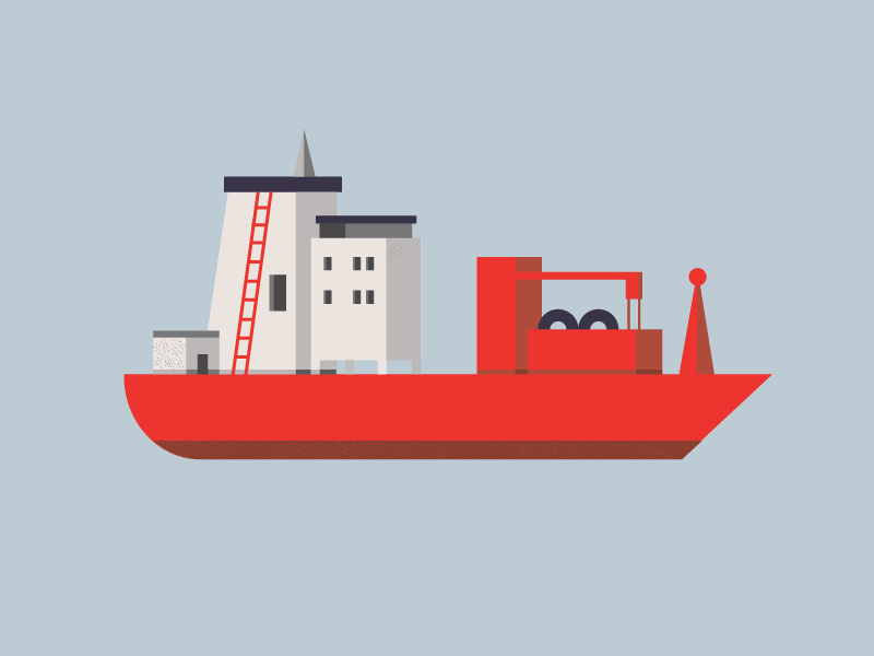 Ship ship sea illustration geometric minimal