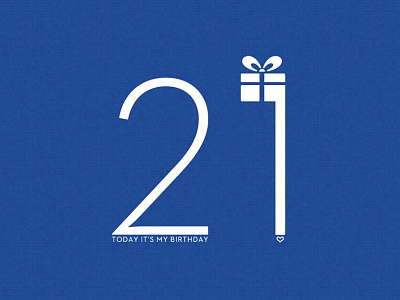 Today it's my birthday! birthday blue celebration clean cute gift layout minimalistic photoshop present simplicity text typography