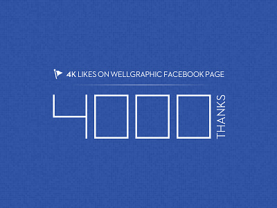4000 Likes on Facebook blue clean facebook flat layout like likes social style text typography ui