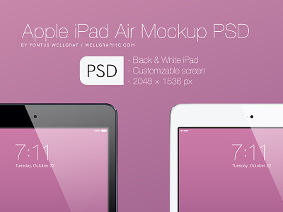 Apple iPad Air Mockup PSD