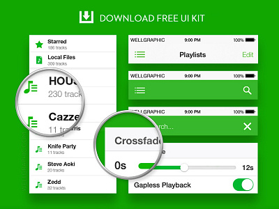 Spotify Redesign UI KIT PSD download free illustrator layout music photohop psd resource spotify ui user interface ux